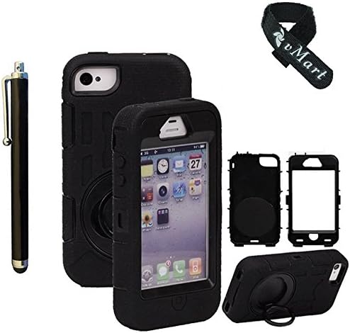 MESJACK Hard Soft High Impact Armor Case Cover for Apple iPhone 4 / 4S