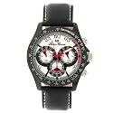 Lucien Piccard Men's Black Ion-Plated Chronograph Watch #26959SL
