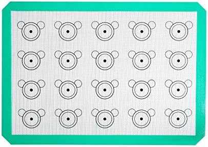 Magician Baking Mat - Non Stick Heat Resistant Liners Professional Grade for Macaron Pastry Cookie Bun Bread Making 100% Certified FDA Food Safe(Green(16.5" x 11.6"))
