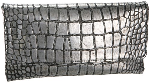 Jalda Luxe Croc-Embossed Brief Clutch