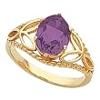 14K Yellow Gold Amethyst Ring