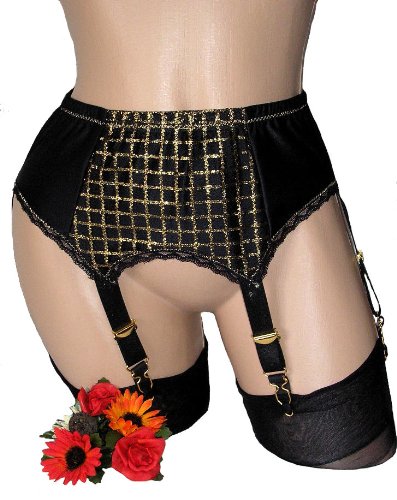 Pariser-Mode 8-Straps-Strumpfhalter m. vergoldeten Haltern SG3441-8G