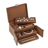 Scatola del Tempo TESORO C O Ostrich Effect Leather Jewelry Collectors Case