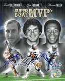 Jim Plunkett Autographed/Hand Signed Oakland Raiders Super Bowl MVP's 16X20 Photo w/ Biletnikoff and