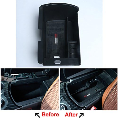 Black Plastic Auto Center Console Armrest Glove Box Secondary Storage Organizer Box Fit for Peugeot 3008