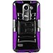 LG POWER CASE, Phonelicious® For LG POWER L22C (Straight talk) / LG LEON C40 (TMOBILE / METRO PCS) Xtreme Heavy Duty Hybrid Armor Dual Layer Rhino Kickstand Belt Holster Clip Combo Rugged Case Tuff + LCD Clear Screen Phone Protector Combo & Phonelicious® Pen Stylus (Purple Extreme)