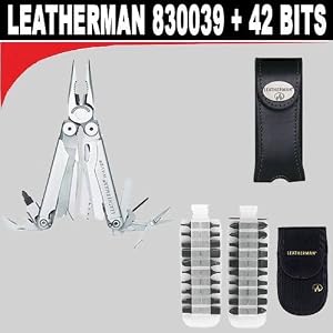 Leatherman (830039) New Wave Multitool with Leather Sheath + Leatherman (934870) 42 Bit... by 