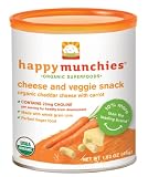 Happybaby Happymunchies Baked Organic Cheese and Veggie Snack, Cheddar Cheese/Carrot, 1.63 Ounces (Pack of 6)