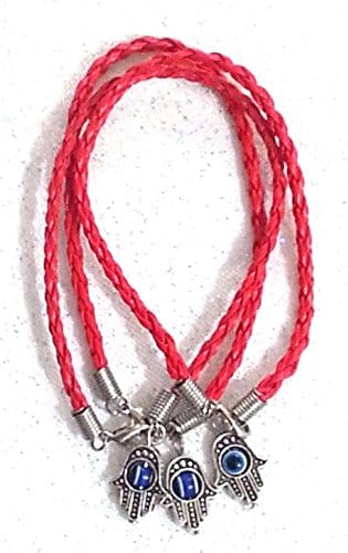 2 + 1 FREE = 3 RED String Cord Bracelet HAMSA HAND Fatima Evil Eye Lucky Kabbalah