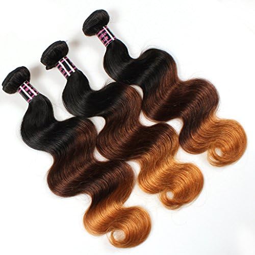 Wigshow Body Wave Omber Brazilian Virgin Human Hair Weave 3 Bundles Double Weft 1b 4 27 Extensions (10 10 10 inch)