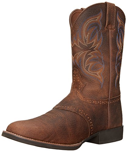 Justin Boots Men's Stampede Collection 11" Cattleman Boot Low Profile Round Single Stitch Toe,Dark Brown Rawhide,8 EE US