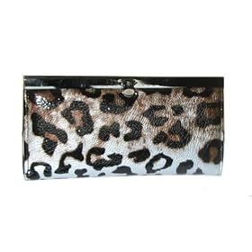 Leopard Print Patent Leather Wallet -- SwankySwans