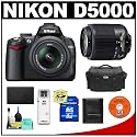 Nikon D5000 Digital SLR Camera w/ 18-55mm VR Lens + 55-200mm Zoom Lens + 8GB Memory Card + Spare EN-EL9 Battery + Case + Cameta Bonus Accessory Kit