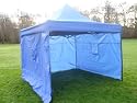 3m x 3m Blue Easy Pop-Up Strong Steel Outdoor Gazebo with side panels