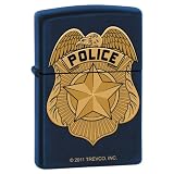 Zippo "Police Badge" Navy Blue Matte Lighter, 7287