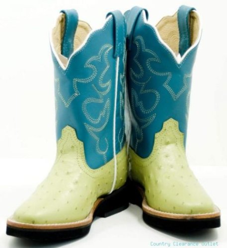 Buy Double H Ostrich Cowboy Boots 12.5 child True to size Lime Girls