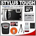 Olympus Stylus TOUGH-8000 Shockproof & Waterproof Digital Camera (Black) + 8GB microSD Card + Spare Li-50B Battery + Case + Cameta Bonus Accessory Kit