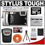 Search : Olympus Stylus TOUGH-8000 Shockproof & Waterproof Digital Camera (Black) + 8GB microSD Card + Spare Li-50B Battery + Case + Cameta Bonus Accessory Kit
