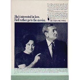 She's interested in love. He'd rather go to the movies. "Dear Abby" and Ralph Story. ..... 1967 CBS RADIO NETWORK Ad, A4750.