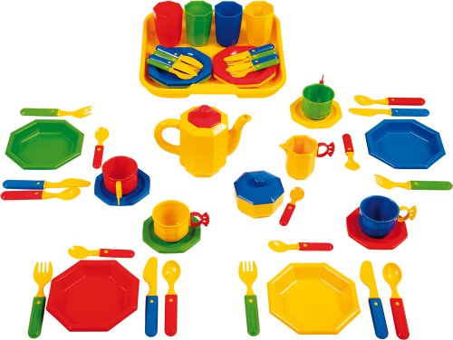 Wader 25172 - Kaffeeservice für 4 Personen auf Tablett, 51Teile