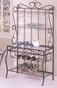 Athens Wrought Iron Frame Metal Bakers Rack