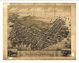 Historic East Boston, Massachusetts, c. 1879 (L) Panoramic Map Poster Print Reprint Giclee