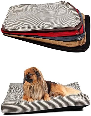 Zipper Cover for Dog Pet Bed Mat Cushion Dog Bed Cover Replacement Do It Yourself 6 Comfort Material 2 Size (Stripe Color-Canvas, 36"X29")