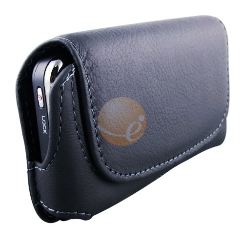 Premium Black Horizontal Leather Case for HTC Droid Incredible