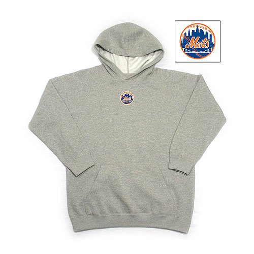 New York Mets MLB "JV" Youth Pullover Hooded Sweatshirt For Kids (Heather)