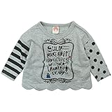 【H28年春物】 SCOLAR(スカラ) ミニ裏毛袖ドットPt&ボーダーPtトレーナー 130cm/杢グレー NO.CH-16SP-SC07