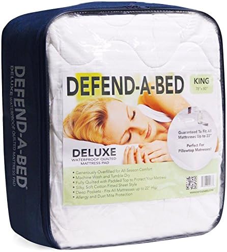 Classic Brands Defend-A-Bed Deluxe Quilted Waterproof Mattress Protector Quee...