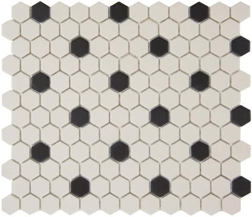 Antique Hex with Dot 10 1/4 x 12 Inch Porcelain Floor & Wall Tile (10 Pcs/8.54 Sq. Ft. Per Case, $1 Standard Shipping)