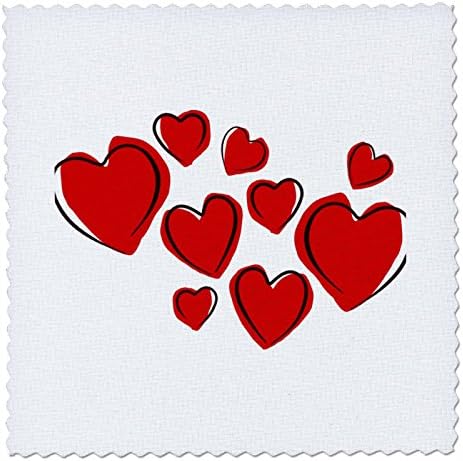 TNMGraphics Valentines - Bunch of Hearts - 6x6 inch quilt square (qs_11230_2)