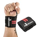 Proworks One Size Fits All Adjustable Black Weight Lifting & Bodybuilding Wrist Wrap Strap Supports (Set of 2)