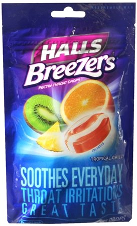 Halls Cough Drops Breezers Tropical Chill 25 Ct (pack of 12)