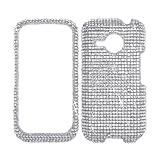 Premium - HTC 6200/ Eris Solid Silver Full Diamond - Faceplate - Case - Sna ....