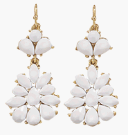 Avon Cluster Drop Earrings Coral