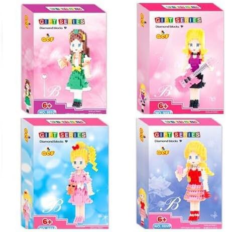 Otulet Barbie Dolls Little Girls Nano Building Blocks Diamond Building DIY Set Toys Playset - 4 Boxes a set (with Otulet FREE Brick Separator)
