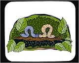 Decorated Mouse Pad with green, insect, leaf, worm, inchworm