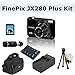 Fujifilm FinePix JX280 14 MP Digital Camera with SSE Package: Includes - FinePix JX280 Digital Camera, 32 GB Memory Card, Battery, Charger, Card Reader, Tripod, Cleaning Kit, LCD Lens Protector and a Case