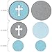 Little Miracle Boy Blue & Gray Cross - Confetti and Balloon Party Decorations - Combo Kit