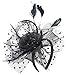 Fascinator Hats for Women Tea Party Headband Kentucky Derby Wedding Veil Hats Cocktail Headwear (Black,Halloween)