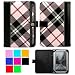 Executive Melrose Leather Portfolio Jacket Protective Carrying Case Cover for Sony PRS-950 Daily Edition e-Book Reader + SumacLife TM Wisdom Courage Wristband, Pink Plaid