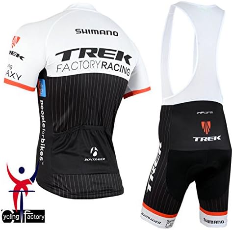 2015 Outdoor Sports Pro Team Men's Short Sleeve Trek Black Cycling Jersey and Shorts Set (Bib suit, XXXL)