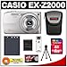 Casio EX-Z2000 14.1MP Digital Camera with 5x Ultra Wide Angle Zoom with CCD Shift Image Stabilization and 3.0 inch LCD (Silver) with 8GB Card + Battery + Case + Accessory Kit