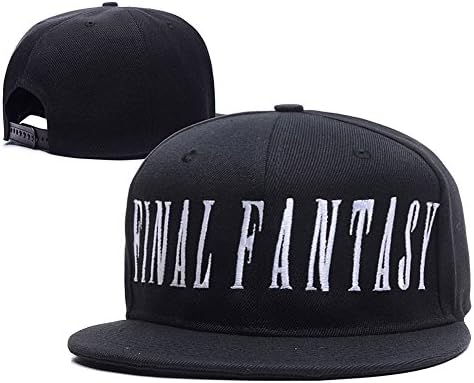 HAIHONG Final Fantasy Wordmark Logo Adjustable Snapback Caps Embroidery Hats - Black