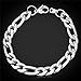 U7 Men Silver Wrist Link Stainless Steel 9MM Chunky Hip Hop Jewelry Figaro Chain Bracelet 8.3
