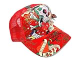 New Ed Hardy Trucker's Cap Rhinestone Crystal - Love Dies Hard - Red