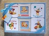 TWO Baby Shower Pooh Holiday Gift Set: 4 Bibs + 2 Photo Frame
