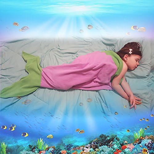 Ibestuff Luxury Mermaid Tail Blanket Soft Polar Fleece Children Sleeping Bags Gift for Kids (Purple)
